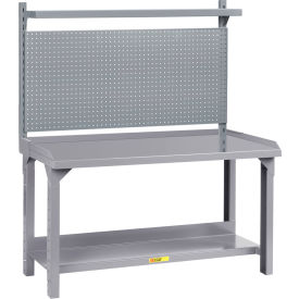 HD Adj. Height Packaging Table w/Retaining Lips, Pegboard, Lower Shelf, 48"Wx24"D