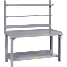 Heavy-Duty Adj. Height Packaging Table w/Retaining Lips, Lower Shelf, 60"W x 36"D