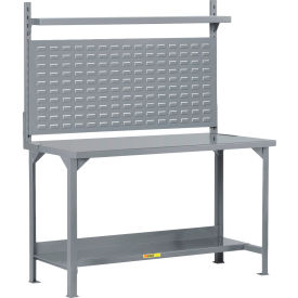 Heavy-Duty Packaging Table with Louvered Panel, Lower Shelf, 48"W x 24"D