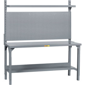 Heavy-Duty Adj. Height Packaging Table w/Pegboard Panel, Lower Shelf, 48"W x 30"D