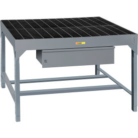 Adjustable Height Welder's Table, Removable Bar Grating, HD Drawer, 51"W x 48"D