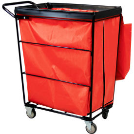 Janitorial Linen Cart with 4 Swivel, 10 Bushel Capacity, Red