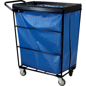 Janitorial Linen Cart with 2 Swivel/2 Rigid Wheels, 10 Bushel Capacity, Blue