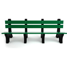 Colonial 8' Recycled Plastic Bench, Green/Black Frame