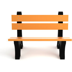 Colonial 4' Recycled Plastic Bench, Cedar/Black Frame