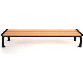 Heritage 8' Recycled Plastic Backless Cedar Bench, Black Frame