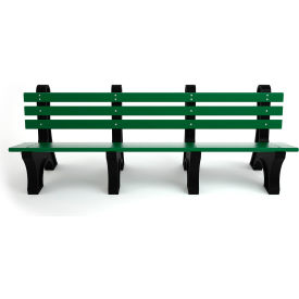 Comfort Park Avenue 8' Recycled Plastic Bench, Green/Black Frame