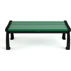 Heritage 4' Recycled Plastic Backless Bench, Green/Black Frame