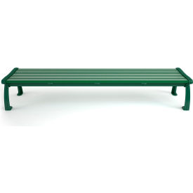 Heritage 8' Recycled Plastic Bench, Backless, Green Frame