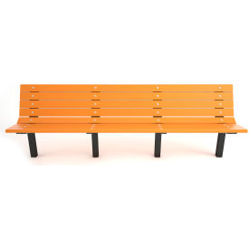 Contour 8' Recycled Plastic Bench, In Ground Mount, Cedar/Black Frame