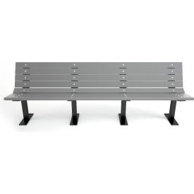 Contour 8' Recycled Plastic Bench, Gray Bench/Black Frame