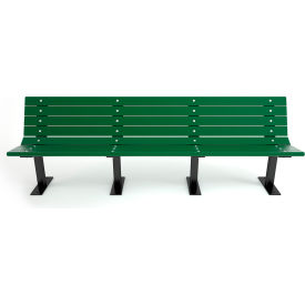 Contour 8' Recycled Plastic Bench, Green/Black Frame