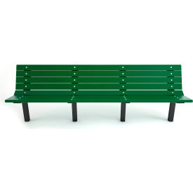 Contour 8' Recycled Plastic Bench, In Ground Mount, Green/Black Frame