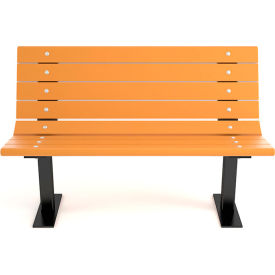 Contour 4' Recycled Plastic Bench, Cedar Bench/Black Frame