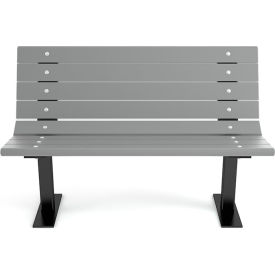 Contour 4' Recycled Plastic Bench, Gray/Black Frame