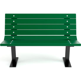 Contour 4' Recycled Plastic Bench, Green/Black Frame