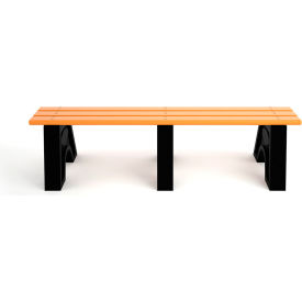 Sport 6' Recycled Plastic Bench, Cedar Bench/Black Frame