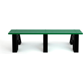 Sport 6' Recycled Plastic Bench, Green/Black Frame
