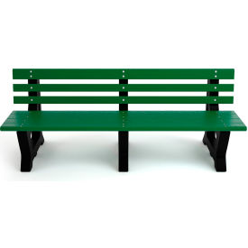 Brooklyn 6' Recycled Plastic Bench, Green/Black Frame