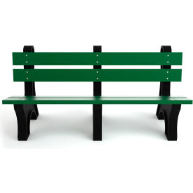 Colonial 6' Recycled Plastic Bench, Green/Black Frame