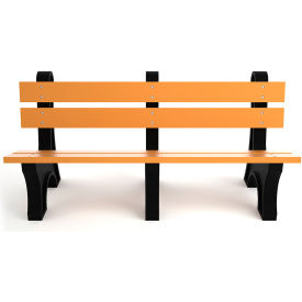 Colonial 6' Recycled Plastic Bench, Cedar Bench/Black Frame