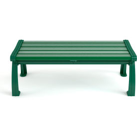Heritage 5' Recycled Plastic Backless Bench, Green Bench/Green Frame