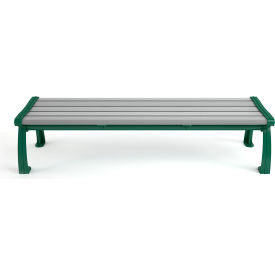 Heritage 6' Recycled Plastic Bench, Backless, Gray/Green Frame