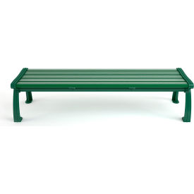 Heritage 6' Recycled Plastic Backless Bench, Green Frame