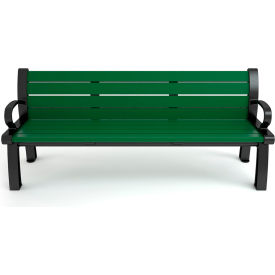 Heritage 5' Recycled Plastic Bench, Green Bench/Black Frame