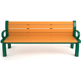 Heritage 5' Recycled Plastic Bench, Cedar/Green Frame