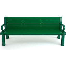 Heritage 6' Recycled Plastic Bench, Green Bench/Green Frame