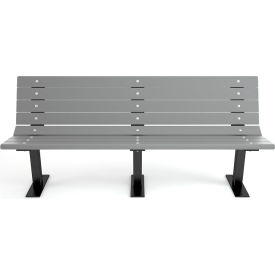 Contour 6' Recycled Plastic Bench, Gray Bench/Black Frame