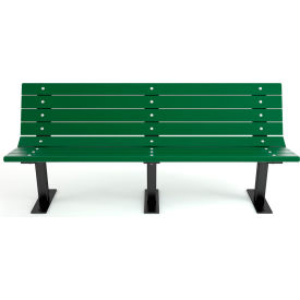 Contour 6' Recycled Plastic Bench, Green Bench/Black Frame