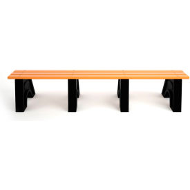 Sport 8' Recycled Plastic Bench, Cedar/Black Frame