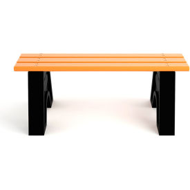 Sport 4' Recycled Plastic Cedar Bench, Black Frame