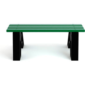 Sport 4' Recycled Plastic Bench, Green/Black Frame