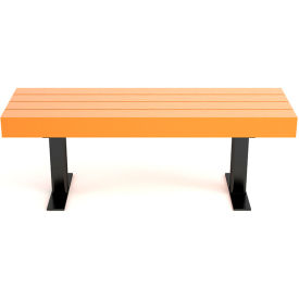 Trailside 4' Recycled Plastic Bench, Cedar Bench/Black Frame