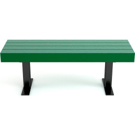 Trailside 4' Recycled Plastic Bench, Green Bench/Black Frame