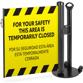 Plus Single Mobile Stand, PrePrinted Yellow, Push-Through Latch