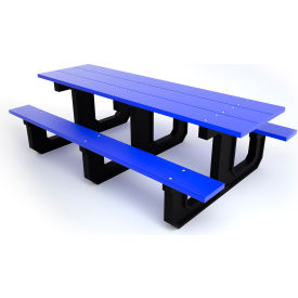 Park Place 8' Recycled Plastic Picnic Table, Blue