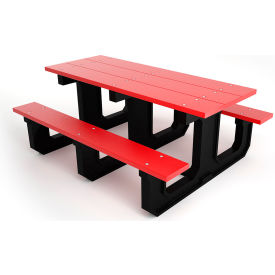 Park Place 6' Recycled Plastic Picnic Table, Red