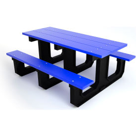 Park Place 6' Recycled Plastic Picnic Table, Blue