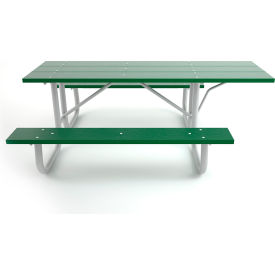 Galvanized Frame 6' Recycled Plastic Picnic Table, ADA Compliant, Green