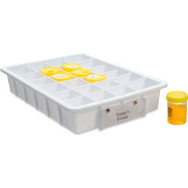 Urine Sample Tray with Labels, White/Yellow