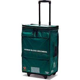 Specimen Transport Tote Bag, Wheeled, 9-1/2"W x 15-1/2"L, Green