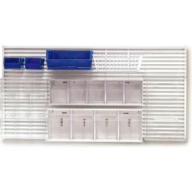 LabWall Bundle with Wire Basket, 4"W x 2"H, White/Blue