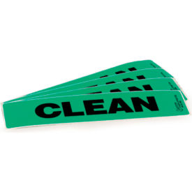 Probe Transport Tray Label, "CLEAN", 8" x 2", Green, 10/Pack
