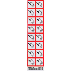 Vinyl GHS Corrosive Labels, 1" x 1", White/Black/Red, 16/Pack