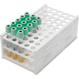 T-Rack Tube Rack for 13mm and 16mm Tubes, 50-Place, White