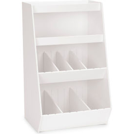Adjustable Benchtop Organizer with 8 Bins & 2 Shelf, 12"W x 10"D x 20"H, White